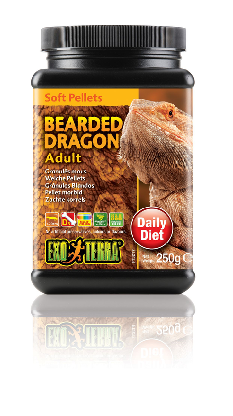 Exo Terra Bearded Dragon Food Adult Soft Pellets 250gm