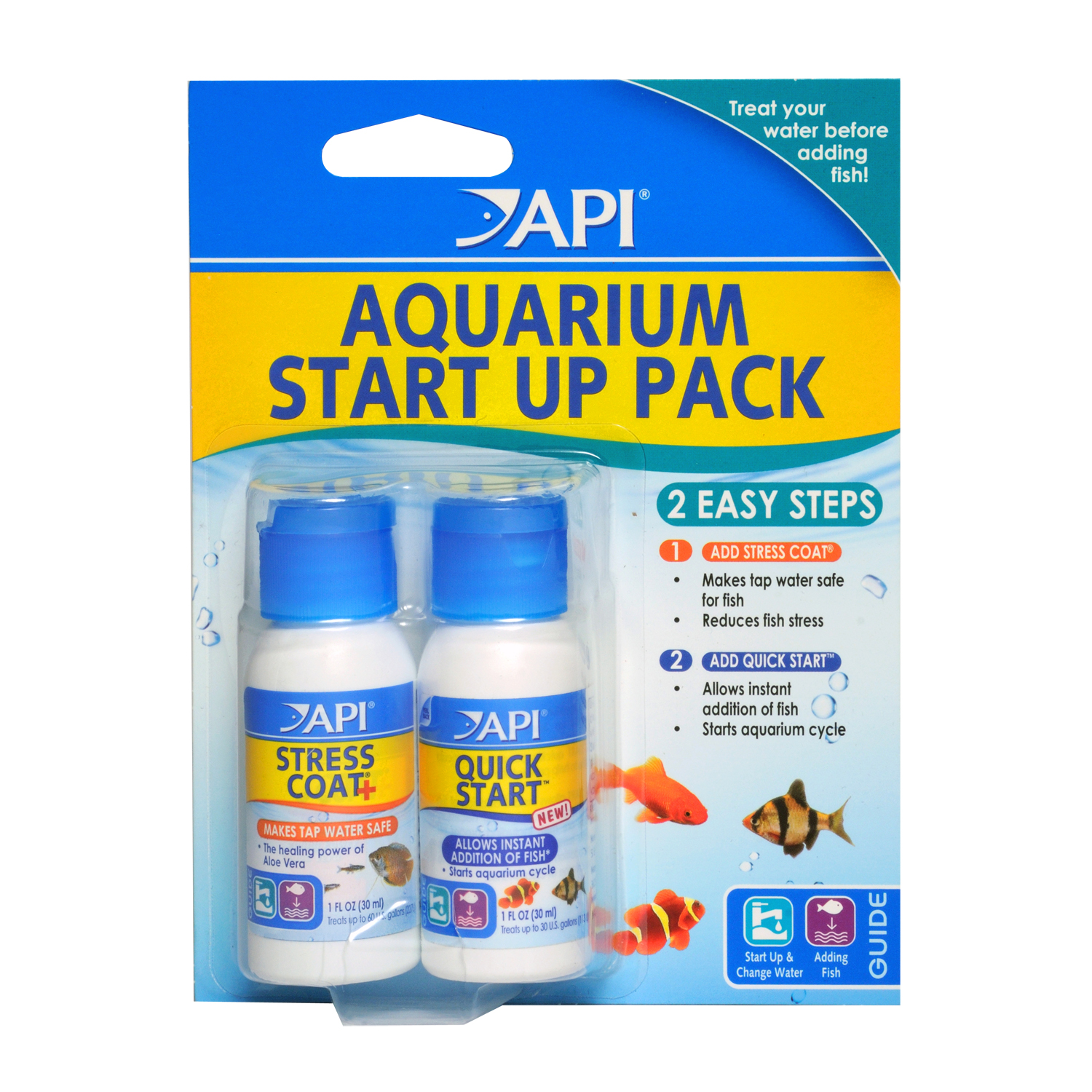 API Aquarium Start Up Pack Stress Coat & Quick Start 30ml Bottles