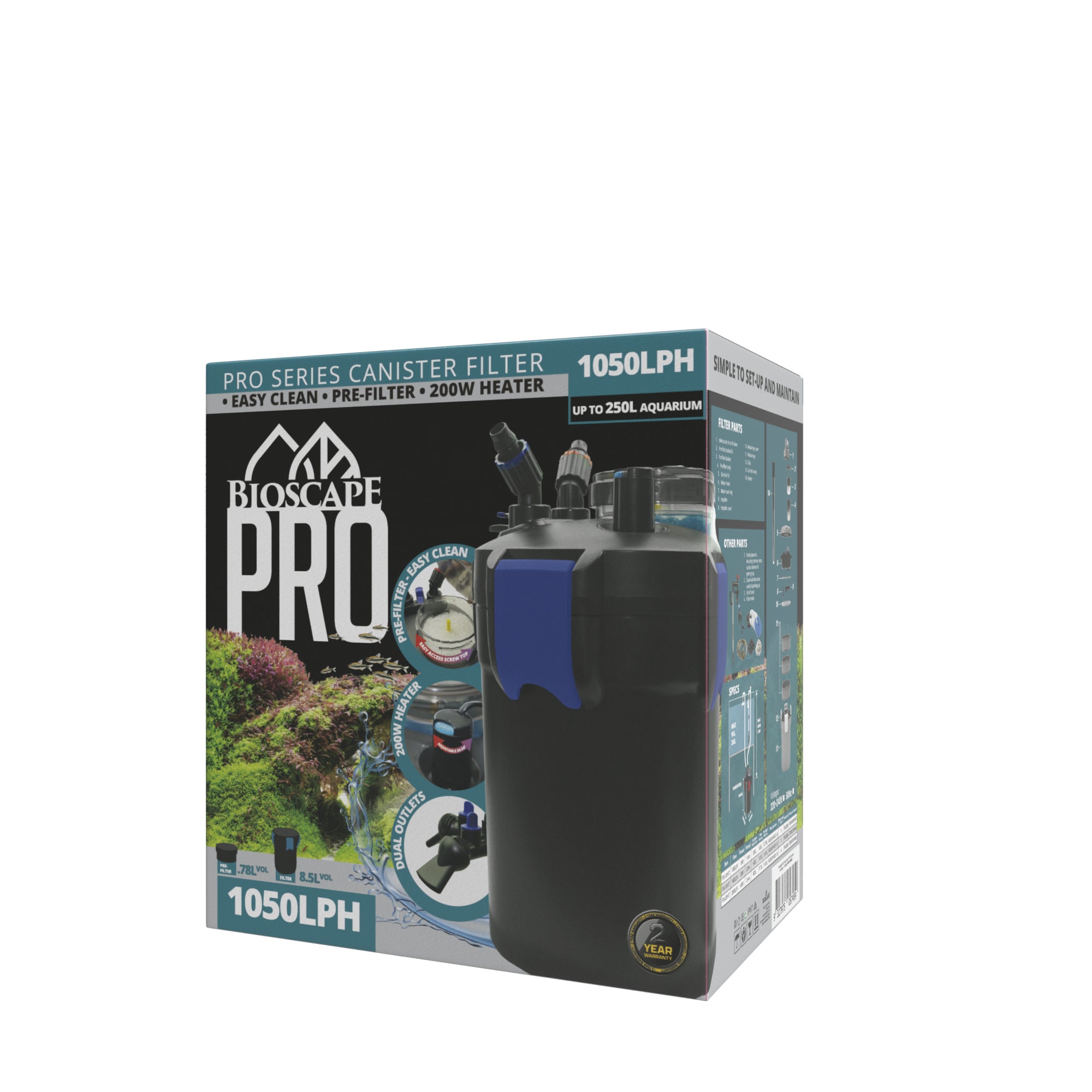 Bioscape PRO Easy Clean Canister Filter with Heater