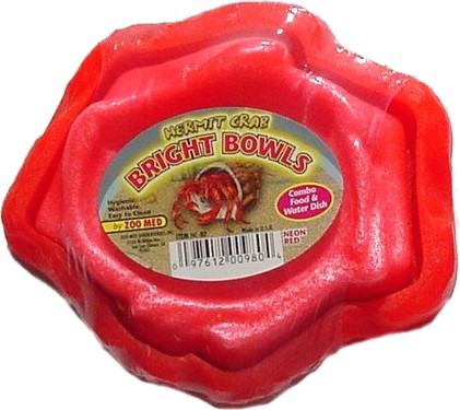 Zoo Med Hermit Crab "Bright" Water/Food Bowl Neon Red 2