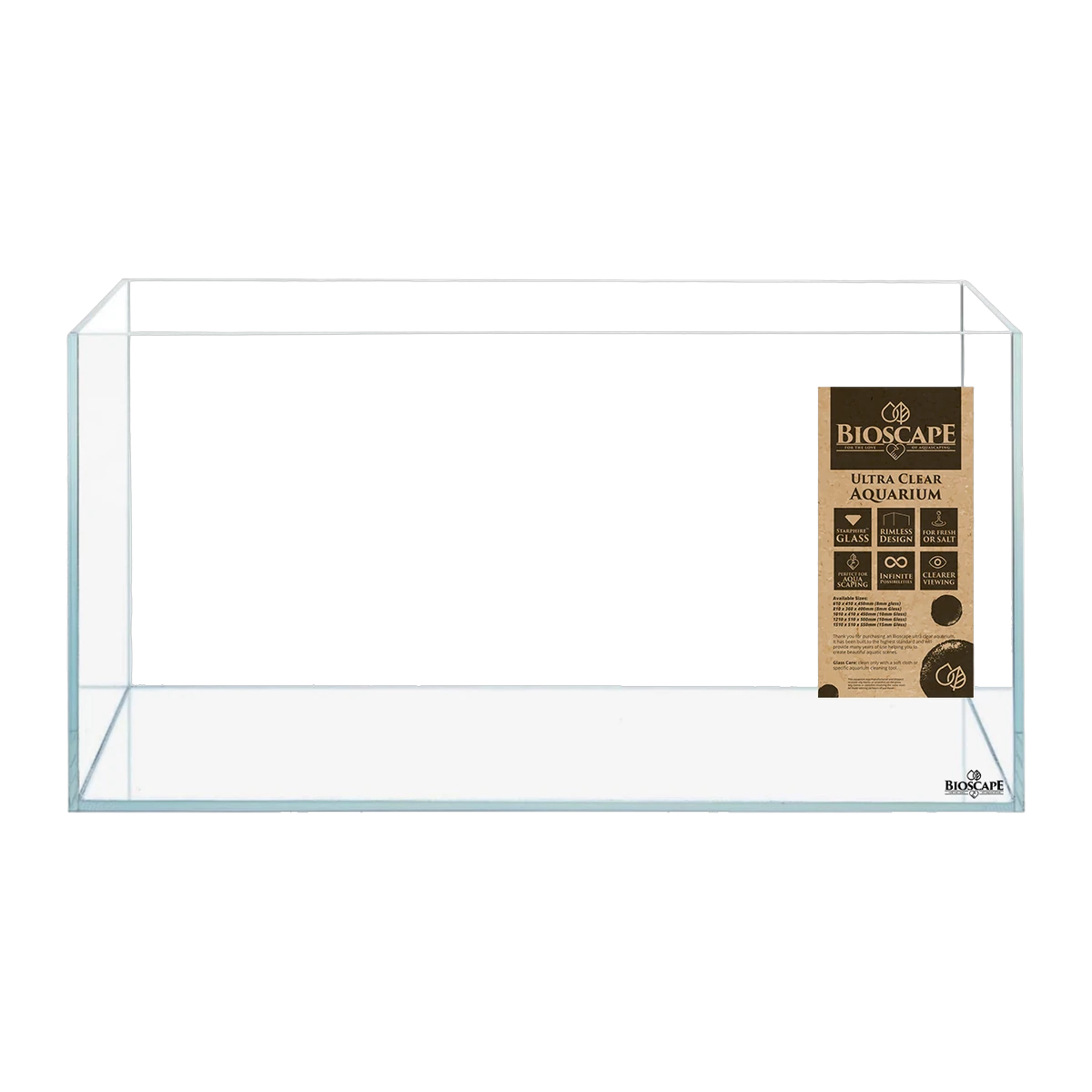 Bioscape 170 Ultra Clear Aquarium 71 x 51 x 50cm 10mm