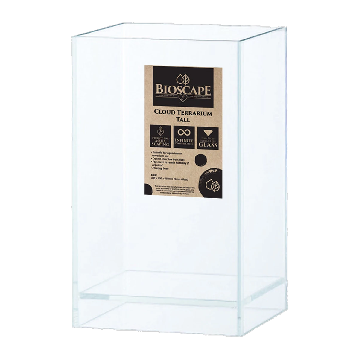 Bioscape Cloud Terrarium Tall Large+Cover 30 x 30 x 45cm