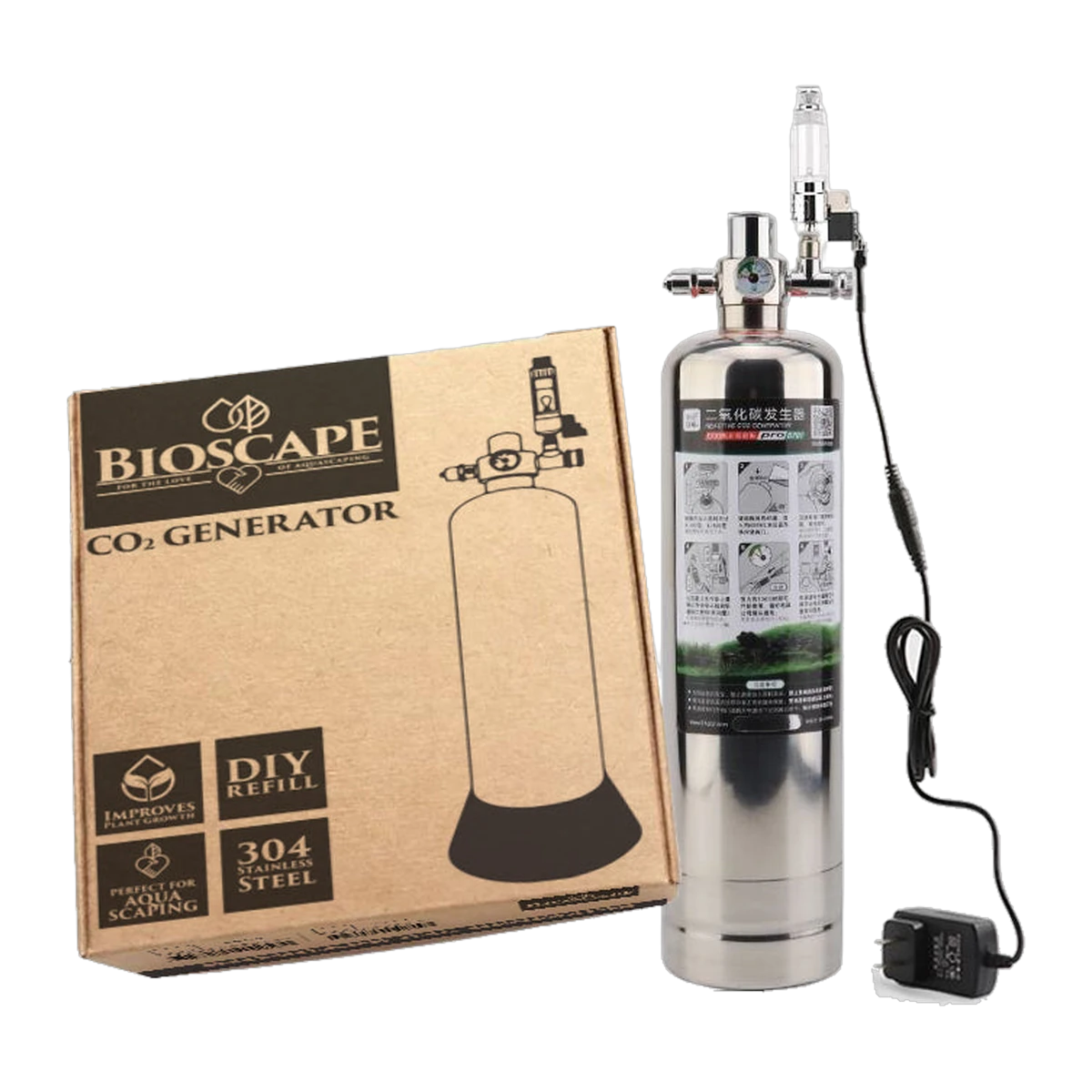 Bioscape CO2 Reactor with Solenoid and Diffuser