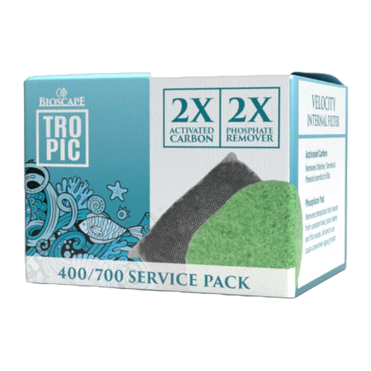 Bioscape Carbon & Phosphate Cartridges Velocity 400/700 2Pk