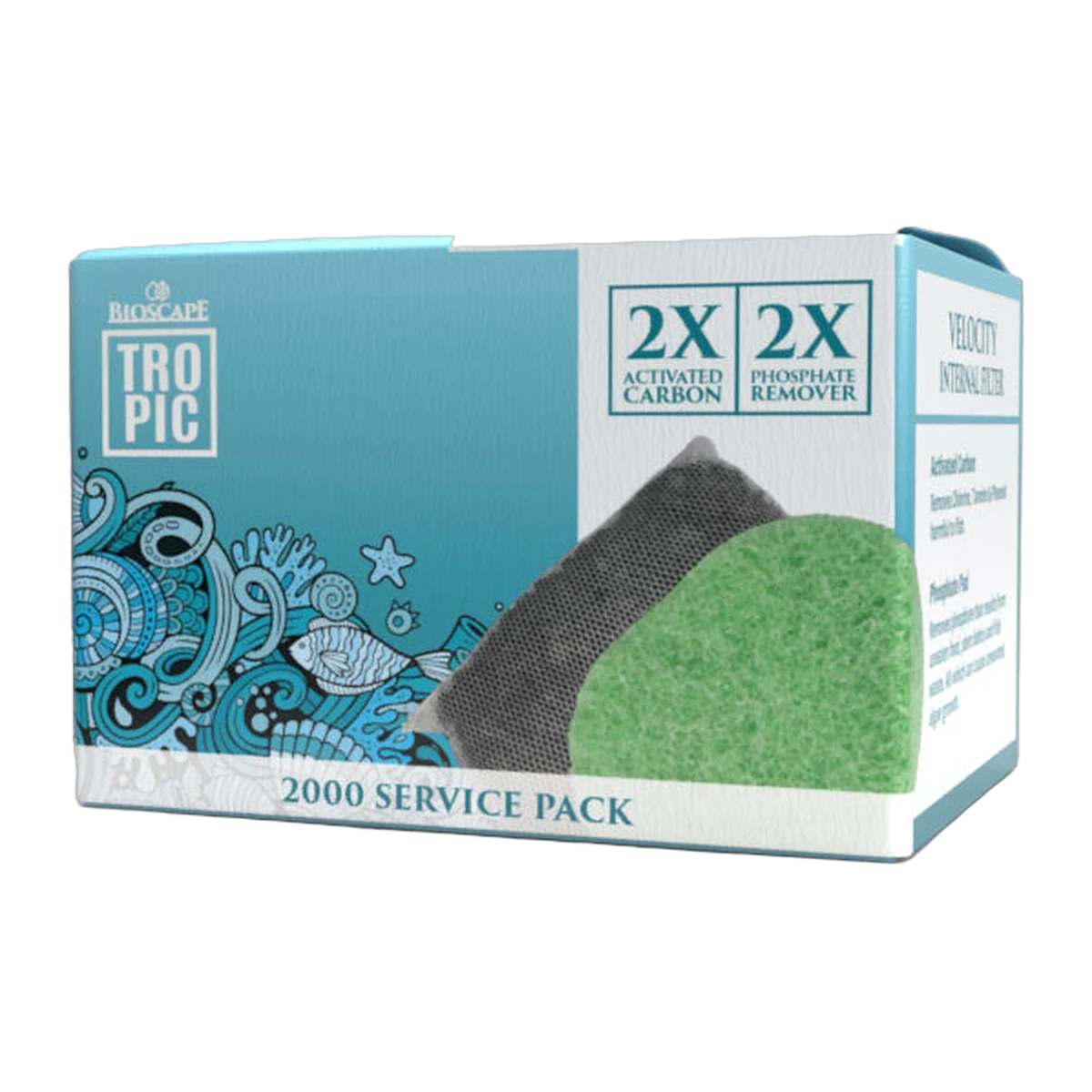 Bioscape Carbon & Phosphate Cartridges Velocity 2000 2Pk