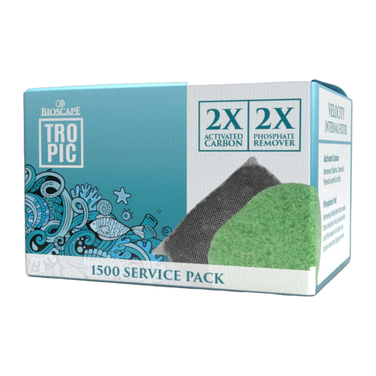 Bioscape Carbon & Phosphate Cartridges Velocity 1500 2Pk