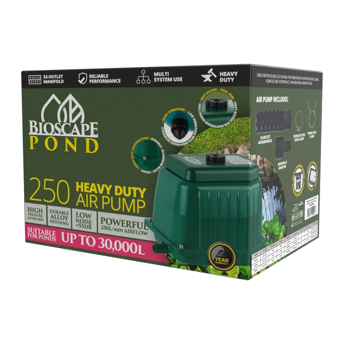 Bioscape Heavy Duty Pond Air Pump 15000lph with 33 Outlets