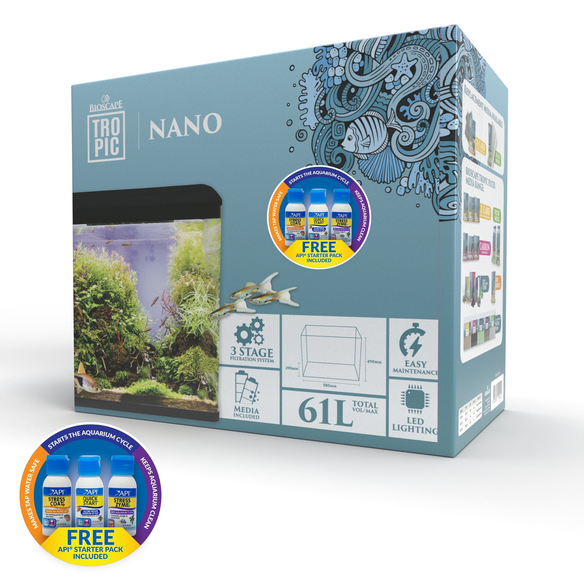 Bioscape Nano Aquarium Unit Black 61ltr