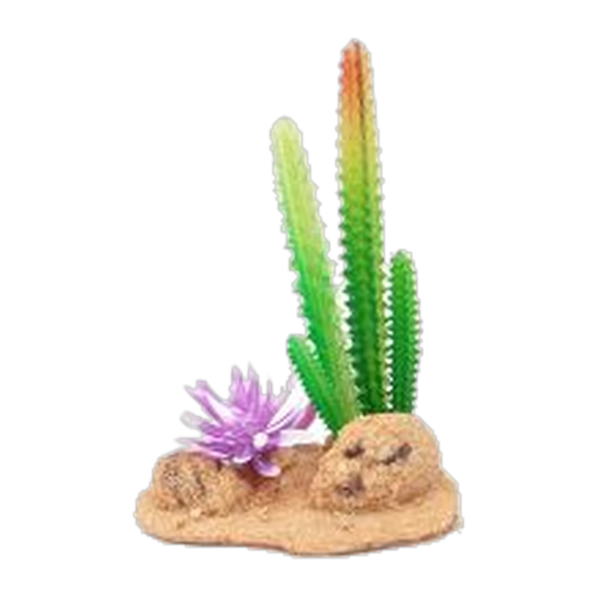Eco Tech Desert Cactus w/Brush & Rock 13cm