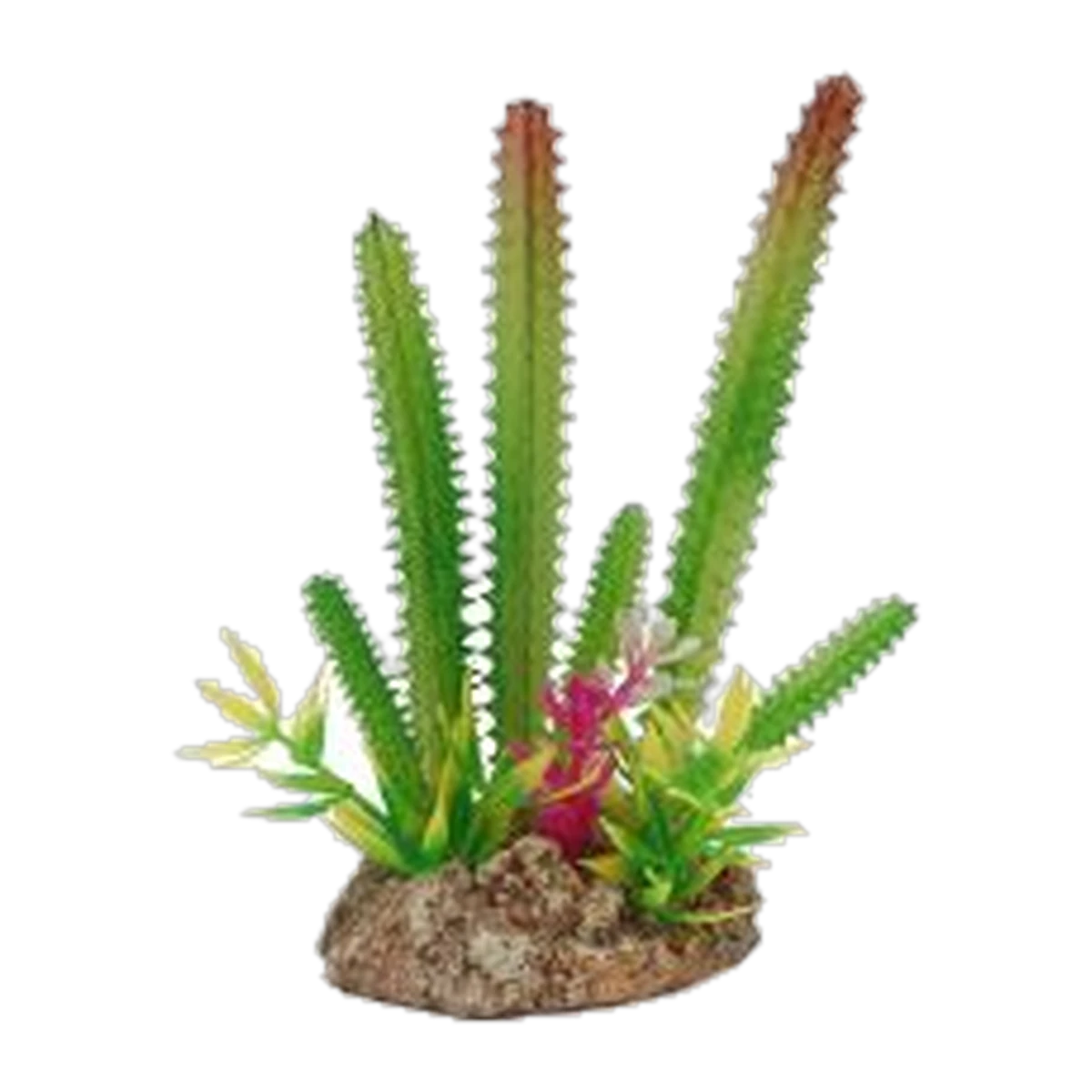 Eco Tech Multi Desert Cactus w/Plant & Rock 15cm