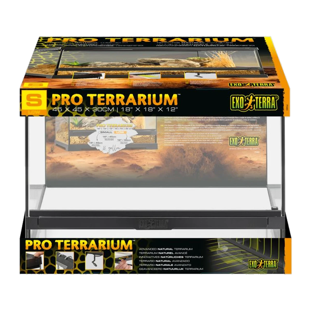 Exo Terra Pro Terrarium Small/Low 45 x 45 x 30cm (successor to BA4623)