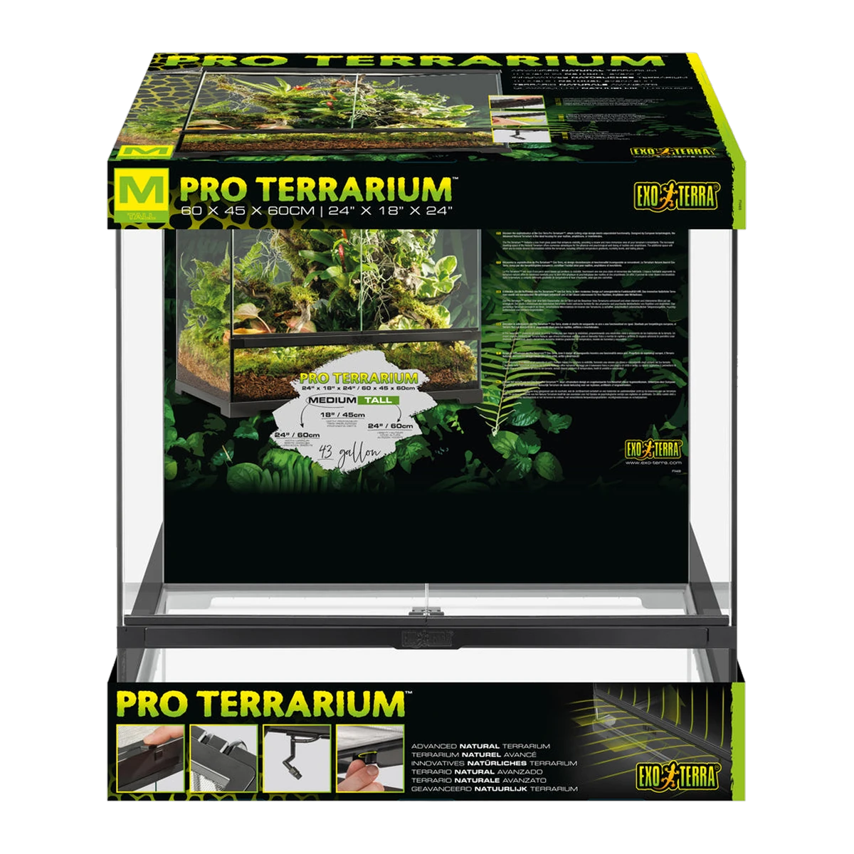 Exo Terra Pro Terrarium Medium / Tall 60 x 45 x 60cm