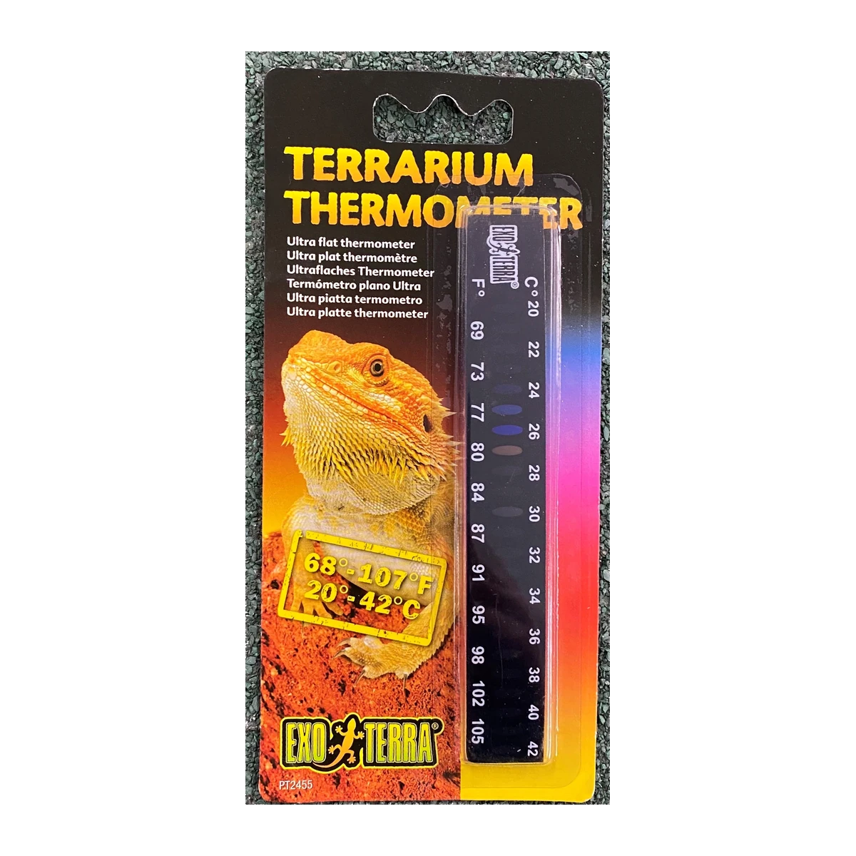Exo Terra Thermometer Wide Range Horizontal Liquid Crystal (Reptile/Aquarium)