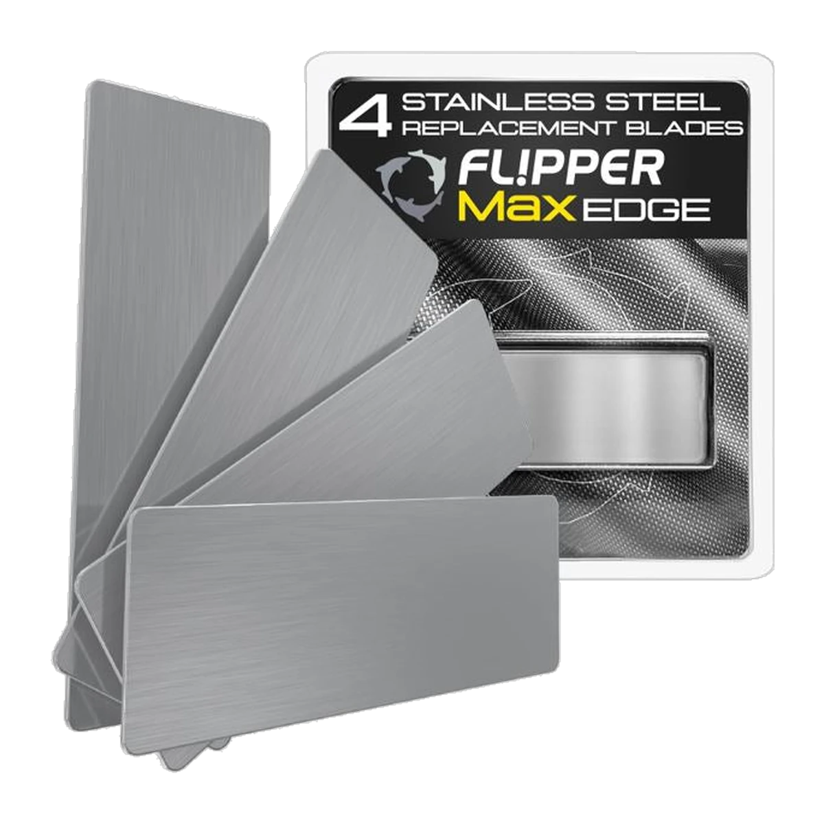 Flipper Edge Max Stainless Steel Blade for Glass Tanks - 4pk