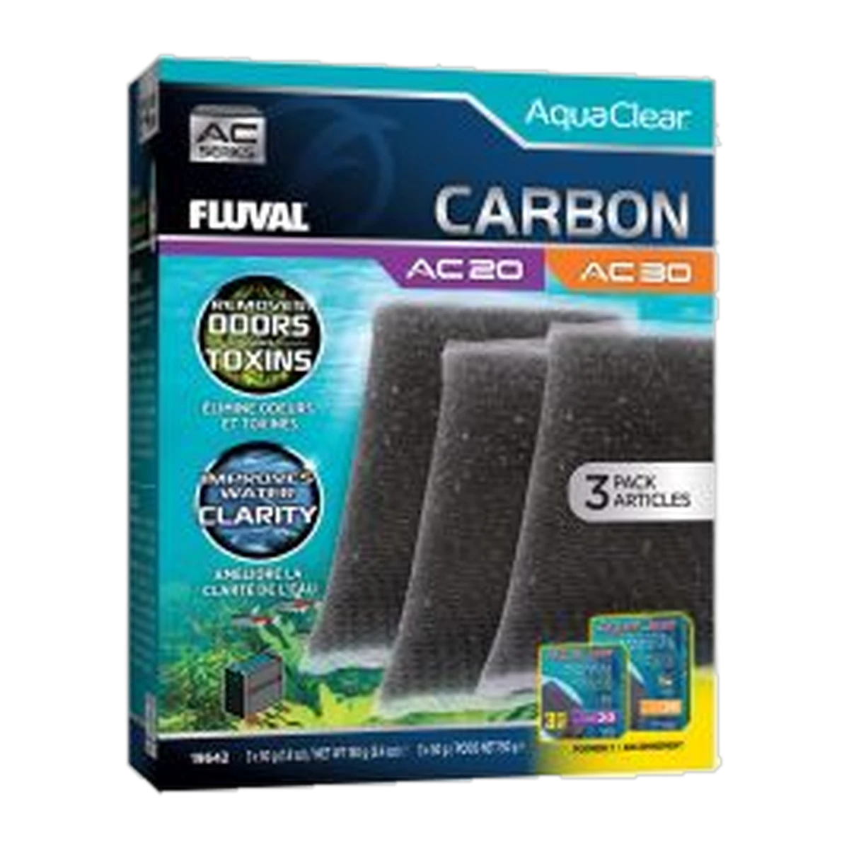 Fluval AC20/30 Activated Carbon Insert 3 Pack