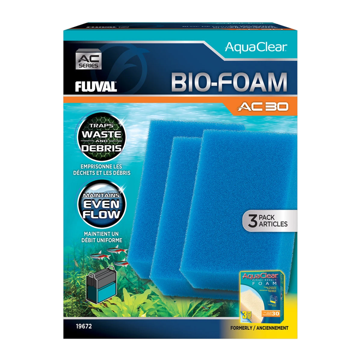 Fluval AC30 Bio Foam Insert Blue 3 Pack