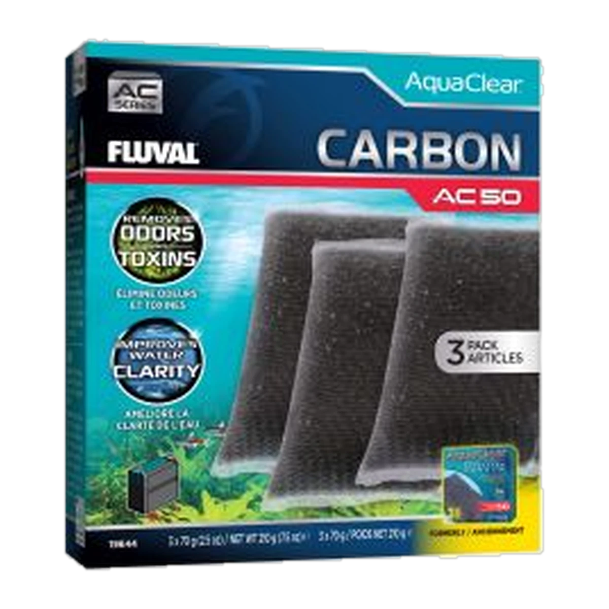 Fluval AC50 Activated Carbon Insert 3 Pack