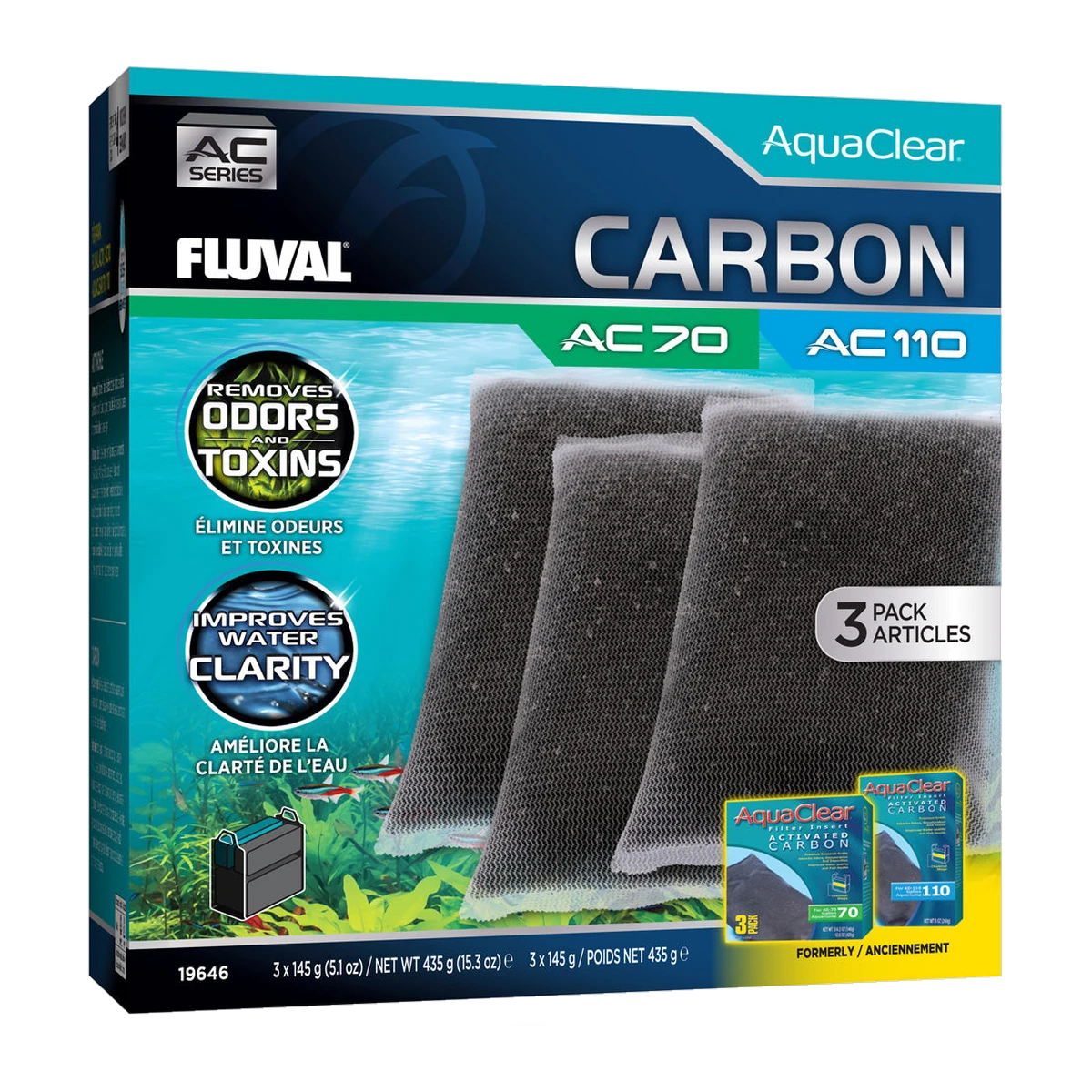 Fluval AC70/110 Activated Carbon Insert 3 Pack