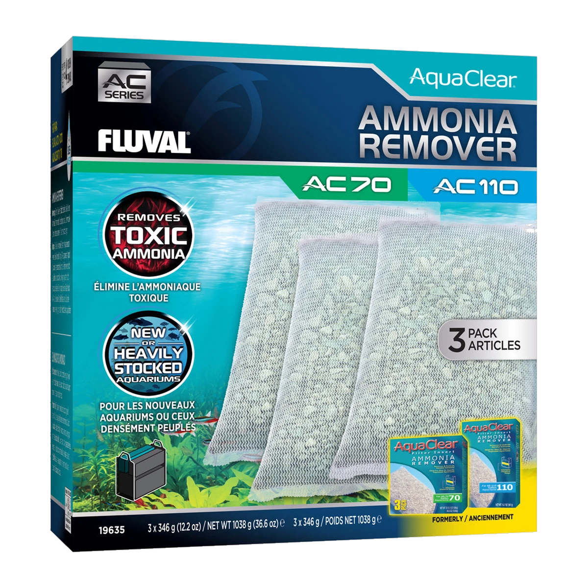 Fluval AC70/110 Ammonia Remover Insert 3 Pack