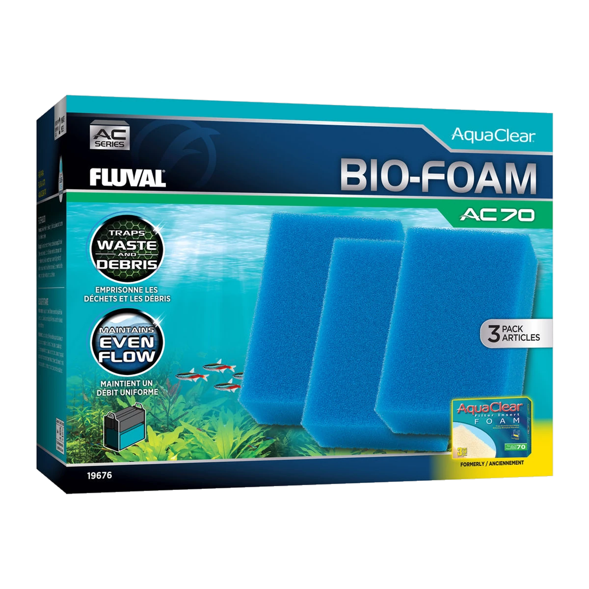 Fluval AC70 Bio Foam Insert Blue 3 Pack