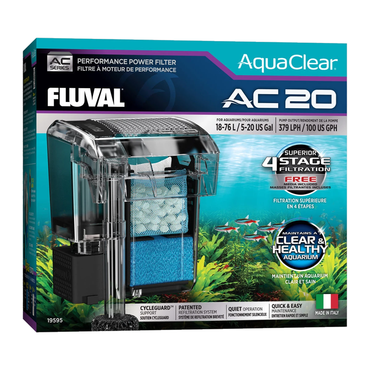 Fluval Aquaclear Hang on Filter AC20 379lph