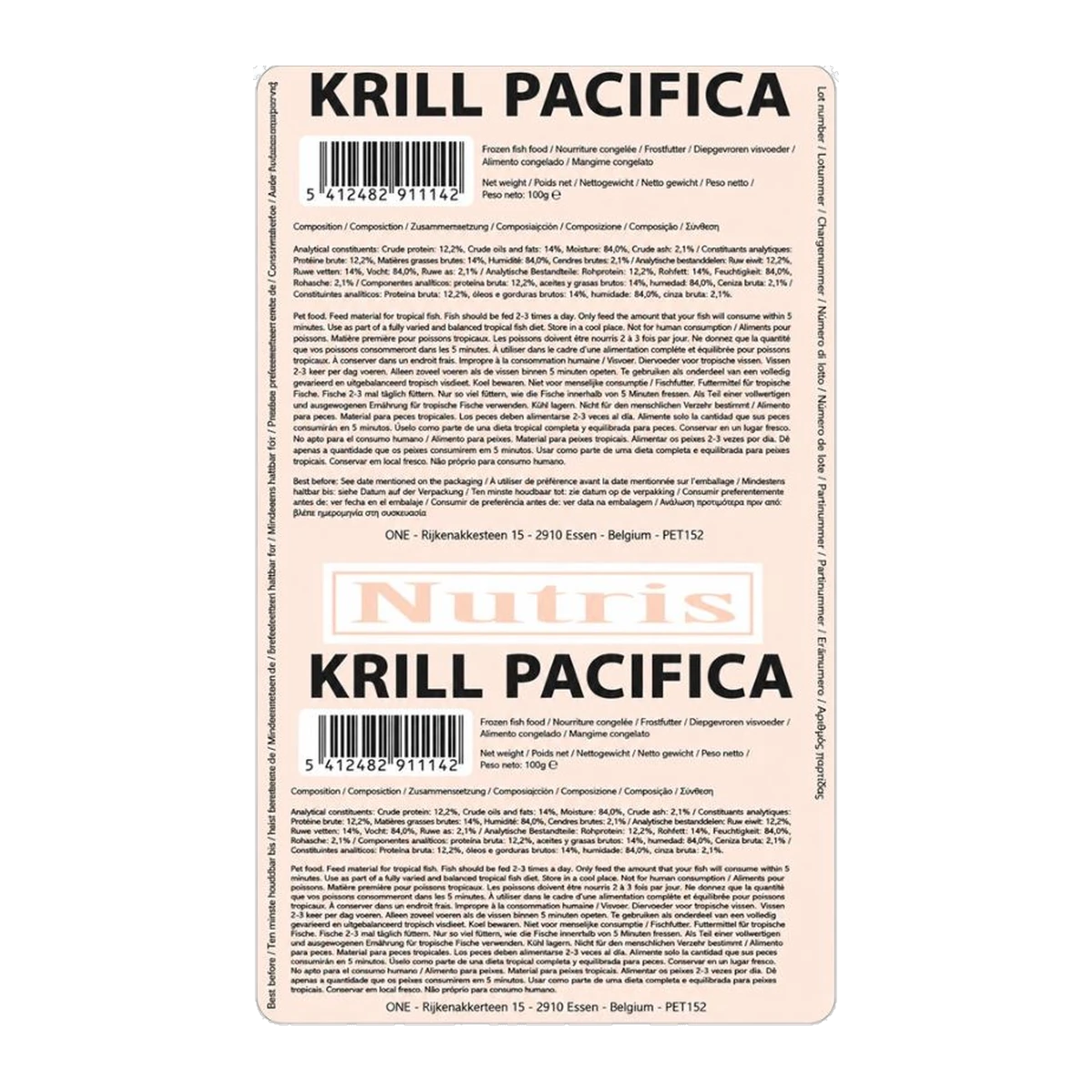 Frozen Nutris Krill Pacifica 100g