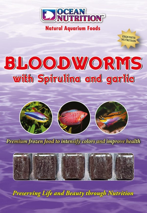 Frozen Bloodworm Spirulina Garlic 100g