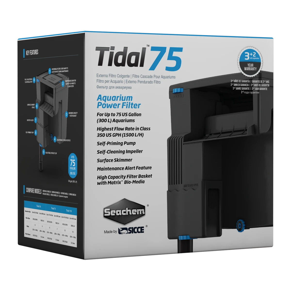 Seachem Tidal 75 Hangon Filter 285L