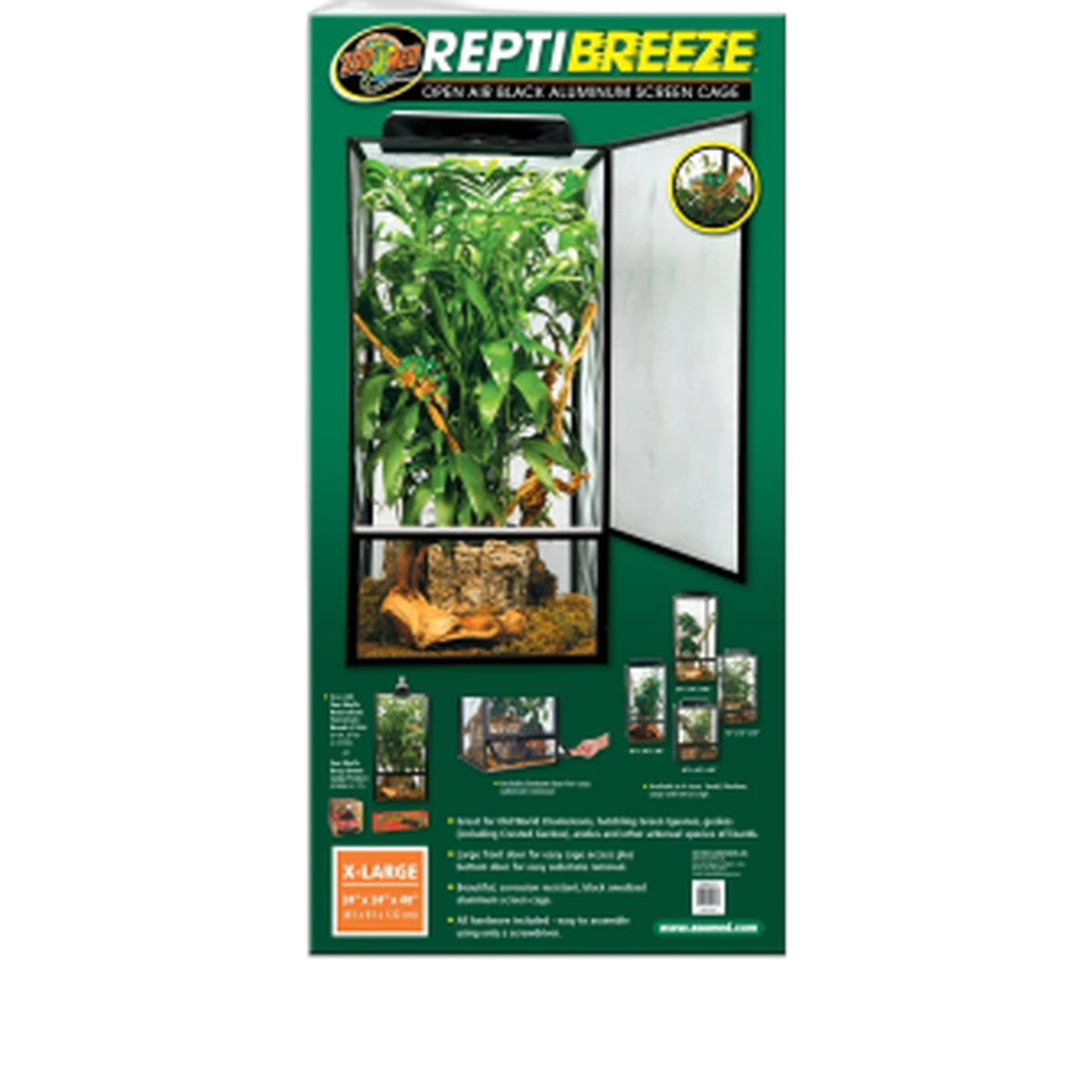 Zoo Med Repti Breeze Aluminium Screen Cage 24" x 24" x 48"